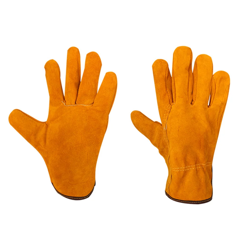 

1 Pair Cowhide Welding Gloves Wear Heat Resistant Gloves Safety Gloves (Orange)
