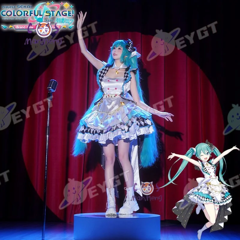 Miku MORE MORE JUMP Project Sekai Colorful Stage! feat. Cosplay Pjsk Costume Halloween New Lolita Dress Wig Props Women Miku Set