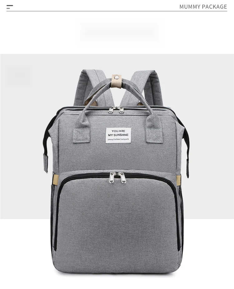 Nova bolsa dobrável multifuncional para mamãe e bebê, bolsa para mamadeira e fraldas, mochila para dormir_voghion.com