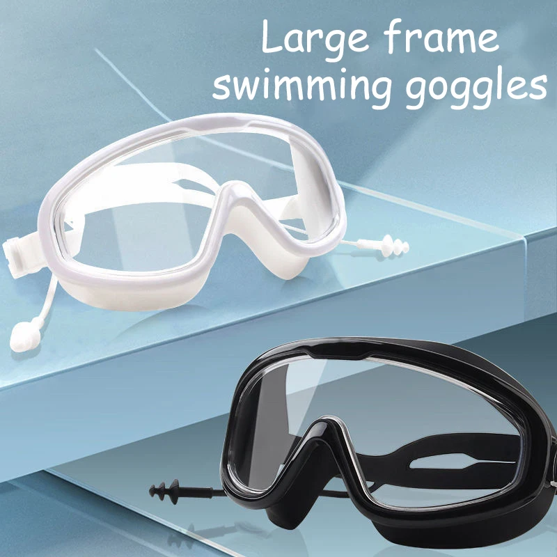 Lunettes optiques anti-buée en silicone pour myopie, lunettes de natation réglables, lunettes de plongée transparentes HD, grand cadre, hommes et femmes adultes, 0 à-7.0