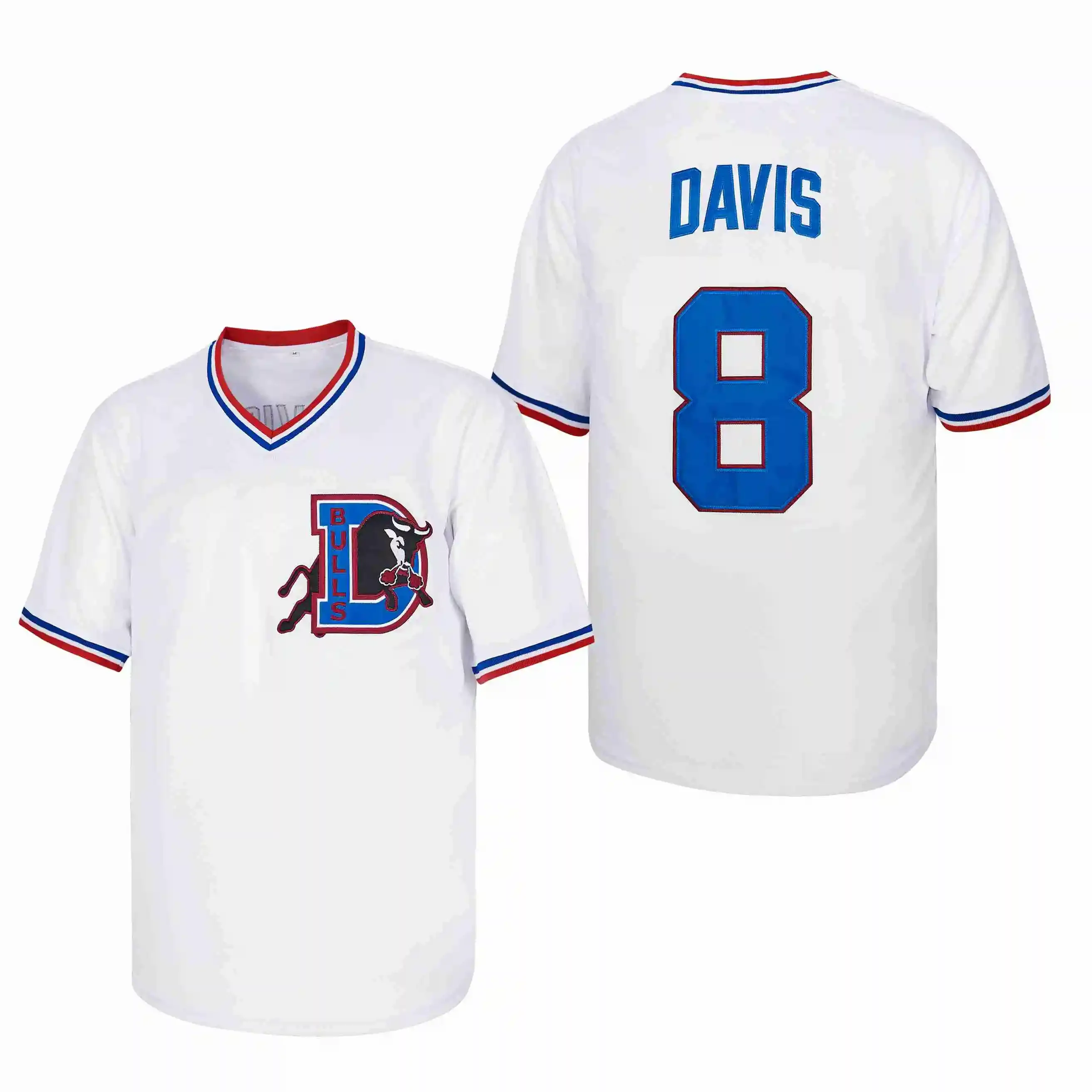 New Men Baseball Jersey 8 DAVIS 37 LALOOSH Sewing Embroidery Outdoor Sportswear Hip Hop Street Culture White New