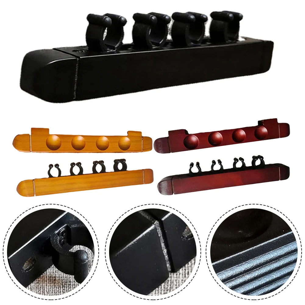1 Pair Billiard Cue Holder Wall Hanging Fishing Rod Holders 4-Slot Stick Holder Clips For Snooker Billiard Game Sports Accessory billiard cue rack