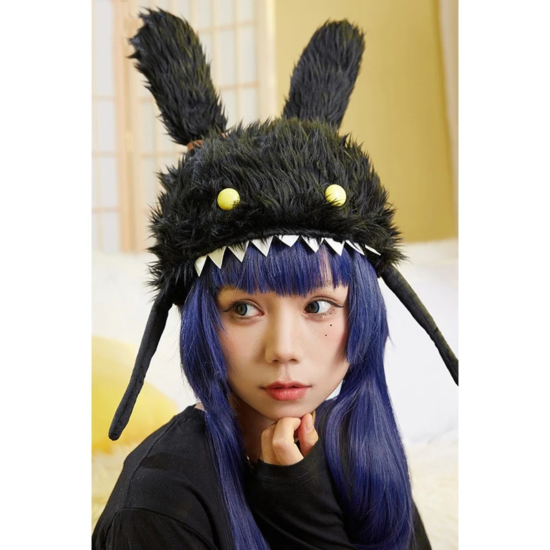 

Игровой FF14 волшебный камень эльф милый плюшевый капюшон Повседневный Косплей Черный животный шляпа аксессуары