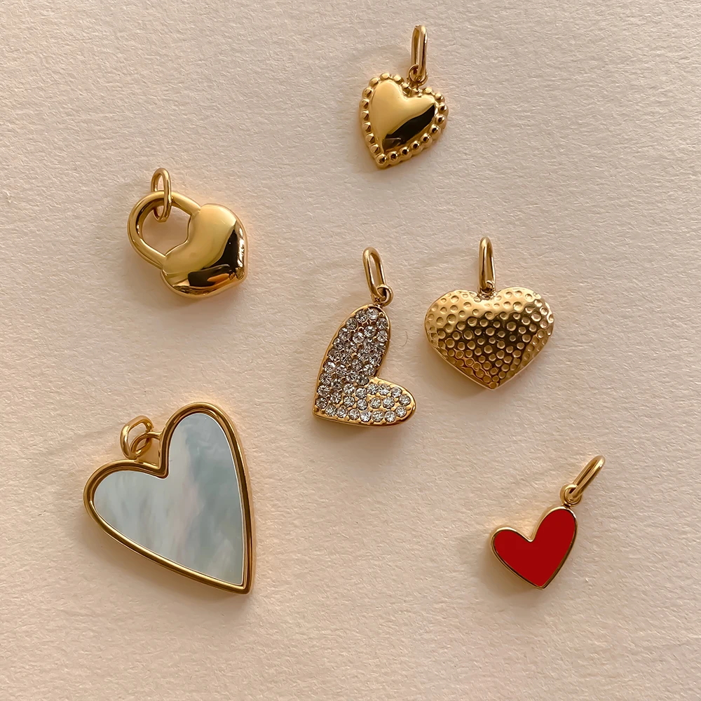Diy Earrings Bracelets Necklace Accessories eManco Bohemian Heart Charm Stainless Steel Jewelry