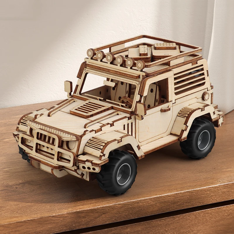 SUV 3D 자동차 나무 퍼즐, 스케일 모델, DIY 모델 키트, 수공예 선물, 홈 장식, 기계 모델 키트, 빌딩 장난감