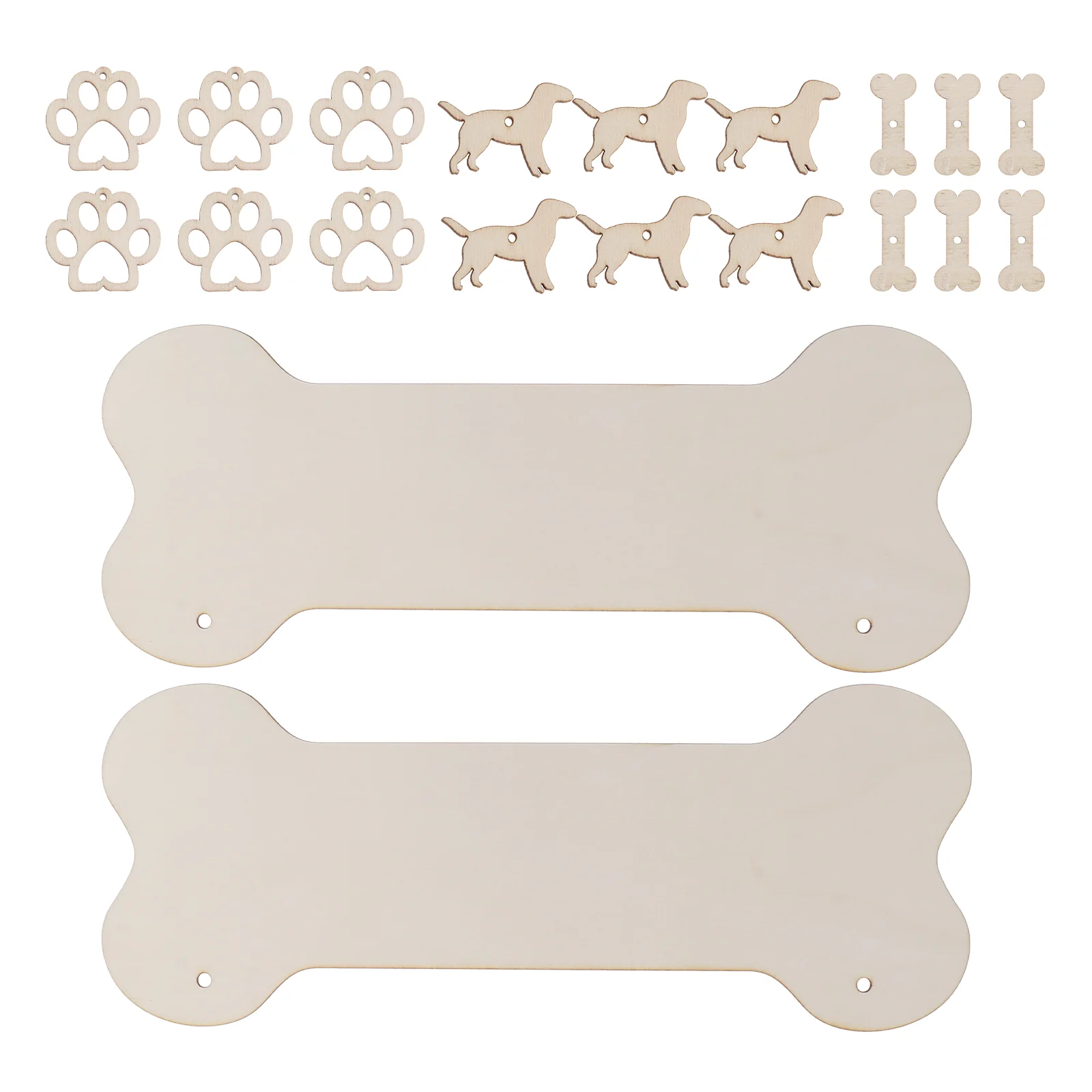 

Dog Bone Pendant Unfinished Wood Sign Blank and Cutouts DIY Plaque Hanging Plague Decor