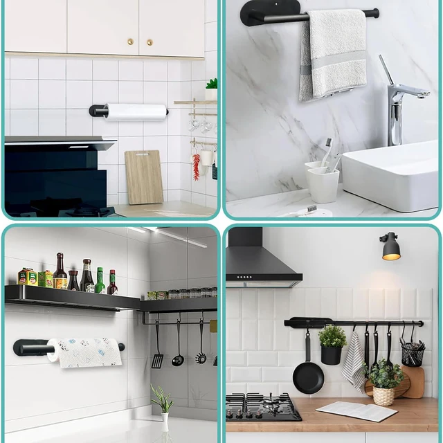 Porte-serviettes en papier de cuisine, cintre adhésif pour mouchoirs, distributeur de rouleaux de papier toilette, armoire de rangement, porte-serviettes, accessoires de salle de bains 2