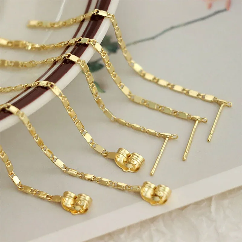 Cosplay Anime Hanma Shuji Earrings Fashion Long Gold Chain Tassel Pendant Earrings Women Men anime cosplay props anime cosplay accessories