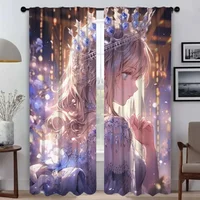 My Princess Blackout Curtain for Room 2 Panel Home Interior Curtains Halloween Decoration Shades Partition Tulle for Bedroom 1