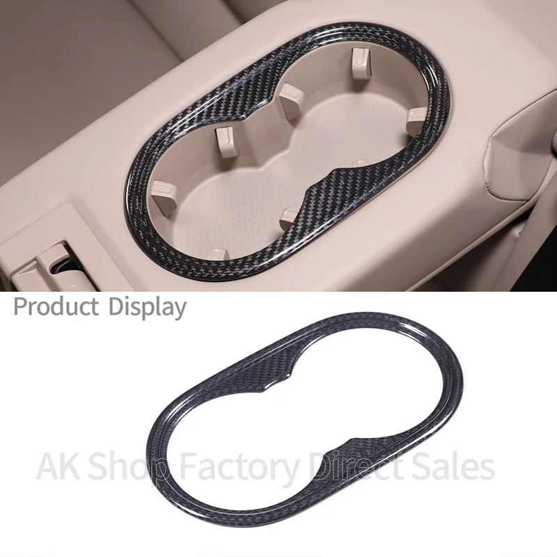 

For Porsche Taycan 2019 2020 2021 2022 Real Carbon Fiber Car Rear Armrest Cup Holder Frame Cover Trim Car Interior Accessories