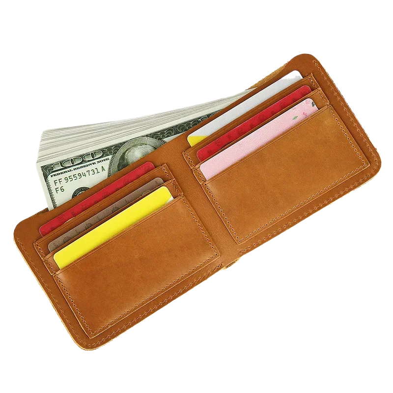 Vintage Men's Leather Wallet, Genuine Cowhide with Crazy Horse Pattern