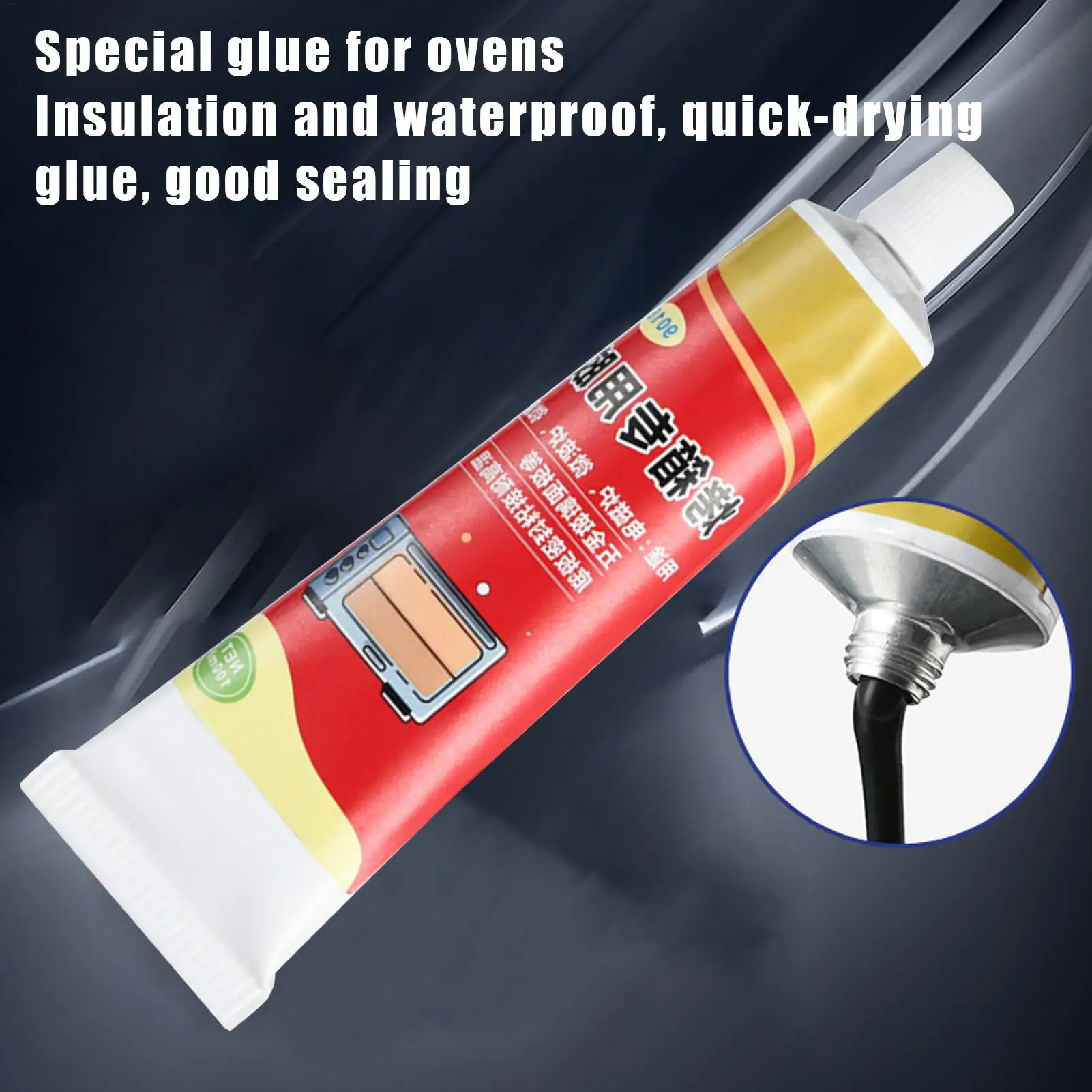 Oven Panel Glue 100ml Range Hood Panel Sealant Fast Drying Sealant for Oven Cooktop Microwave Metal Glass Household Appliances