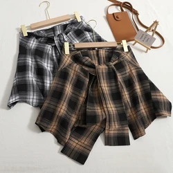 Harajuku Plaid Skirt Women High Waist Mini Skirts Shorts Summer Kawaii School Girl Vintage Casual Streetwear Korean Fashion