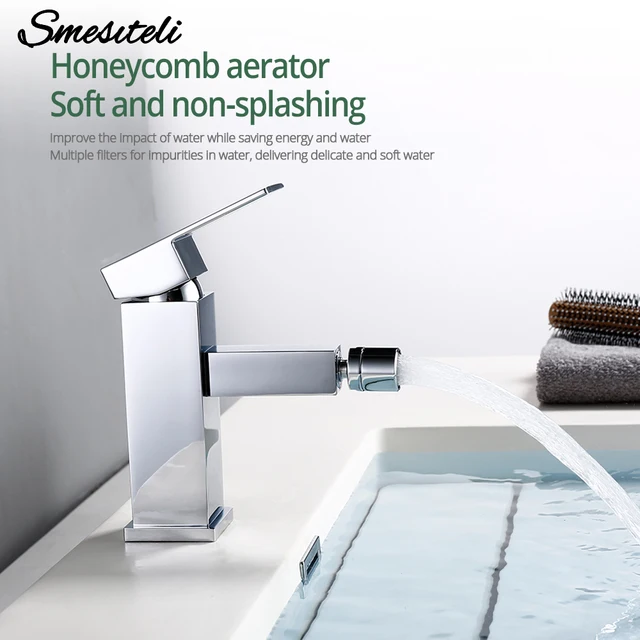 ก๊อกน้ำอ่างล้างหน้าห้องน้ำโครเมียม/ดำ/ทองขัดเงา หมุนได้ 360 องศา ก๊อกน้ำผสมแบบฝังฝาปิดทรงสี่เหลี่ยม ด้ามจับเดี่ยว รูเดียว น้ำร้อนน้ำเย็น 2