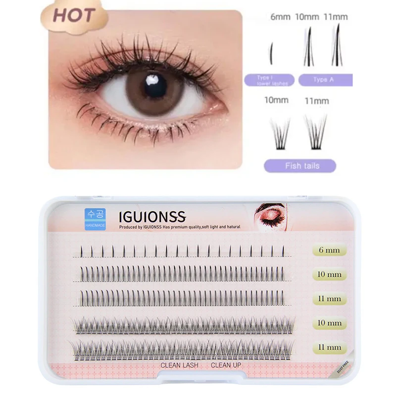 

Single Cluster False Eyelash Natural A Shape Spikes Fishtail Fairy Hair Segmented Simulation Grafting Eyelash Extension Makeup