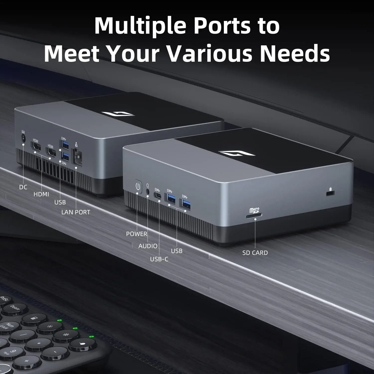 Nano A1 Mini PC, Intel N100 (up to 3.4GHz) 4GB DDR4 RAM 128GB PCIe SSD, 4K Dual Display/USB3.0/WiFi 6/BT5.2/RJ45 for Office Home