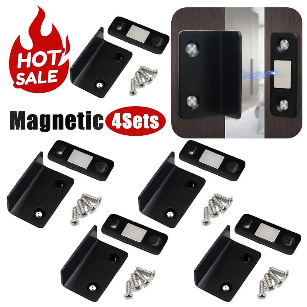 4pcs Magnetic Cabinet Catches Magnet Door Stops Hidden Door Closer With Screw For Closet Cupboard Furniture Hardware