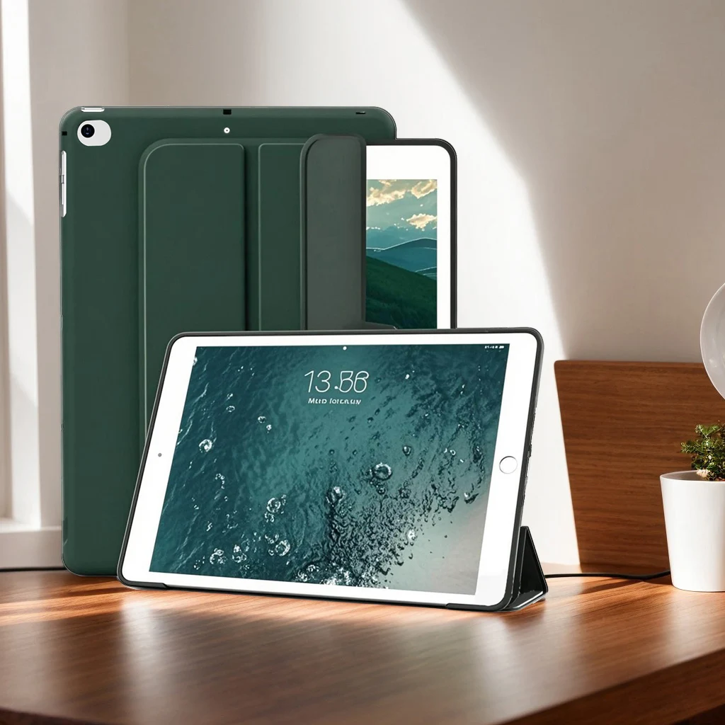 Para iPad Mini 5 2019/Mini 4 3 2 1 7,9 pulgadas, carcasa de silicona suave con soporte triple, funda inteligente tipo libro para iPad Mini 5 4 3 2 1