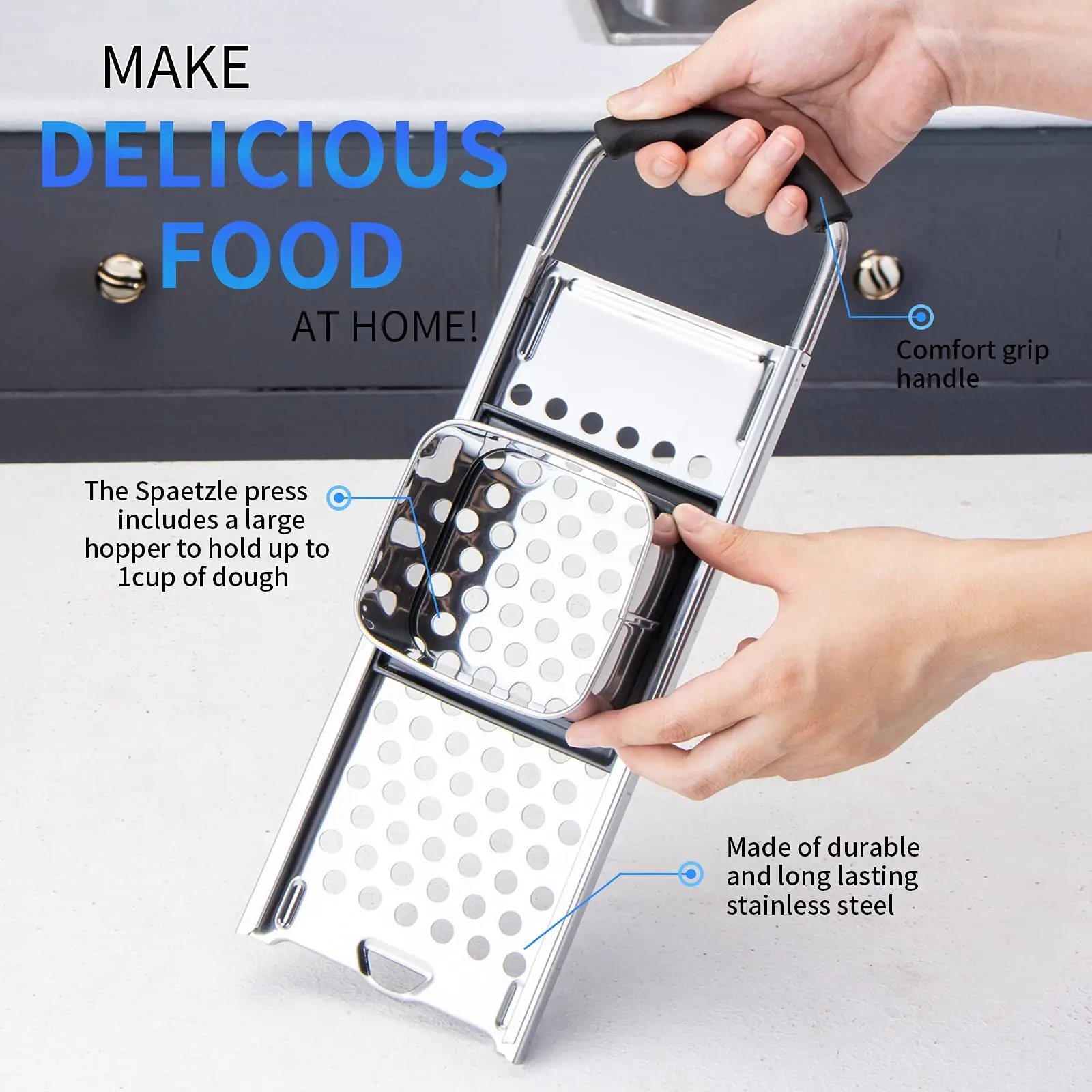 Spaetzle Maker Fabricant De Nouilles En Acier Inoxydable Manuel Oeuf Nouilles Spätzle Fabricant De Boulettes De Cuisine Râpe Outil De Cuisson De Pâtes