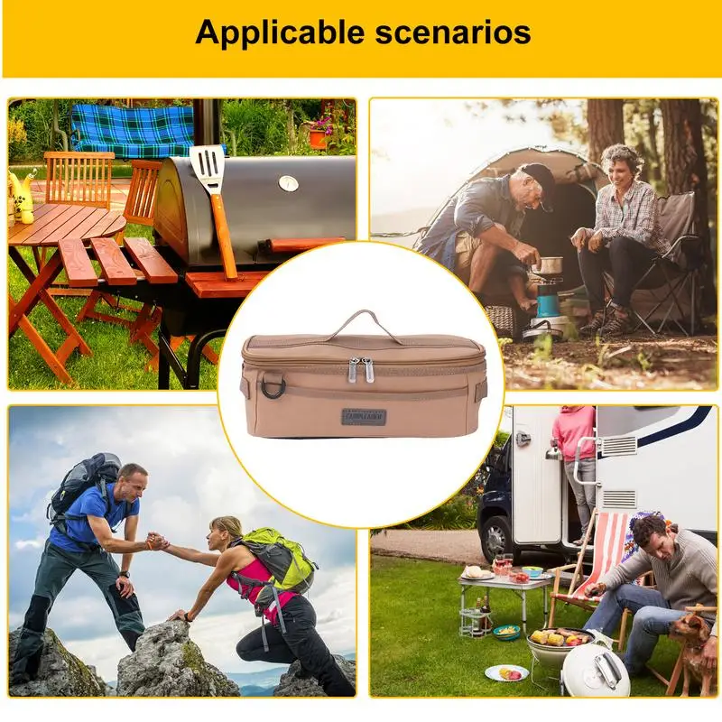 Cooking Utensil Organizer Bag Portable Camping Travel Cookware Storage Bags Outdoor Picnic Hiking Camping Utensil Carrier Pouch
