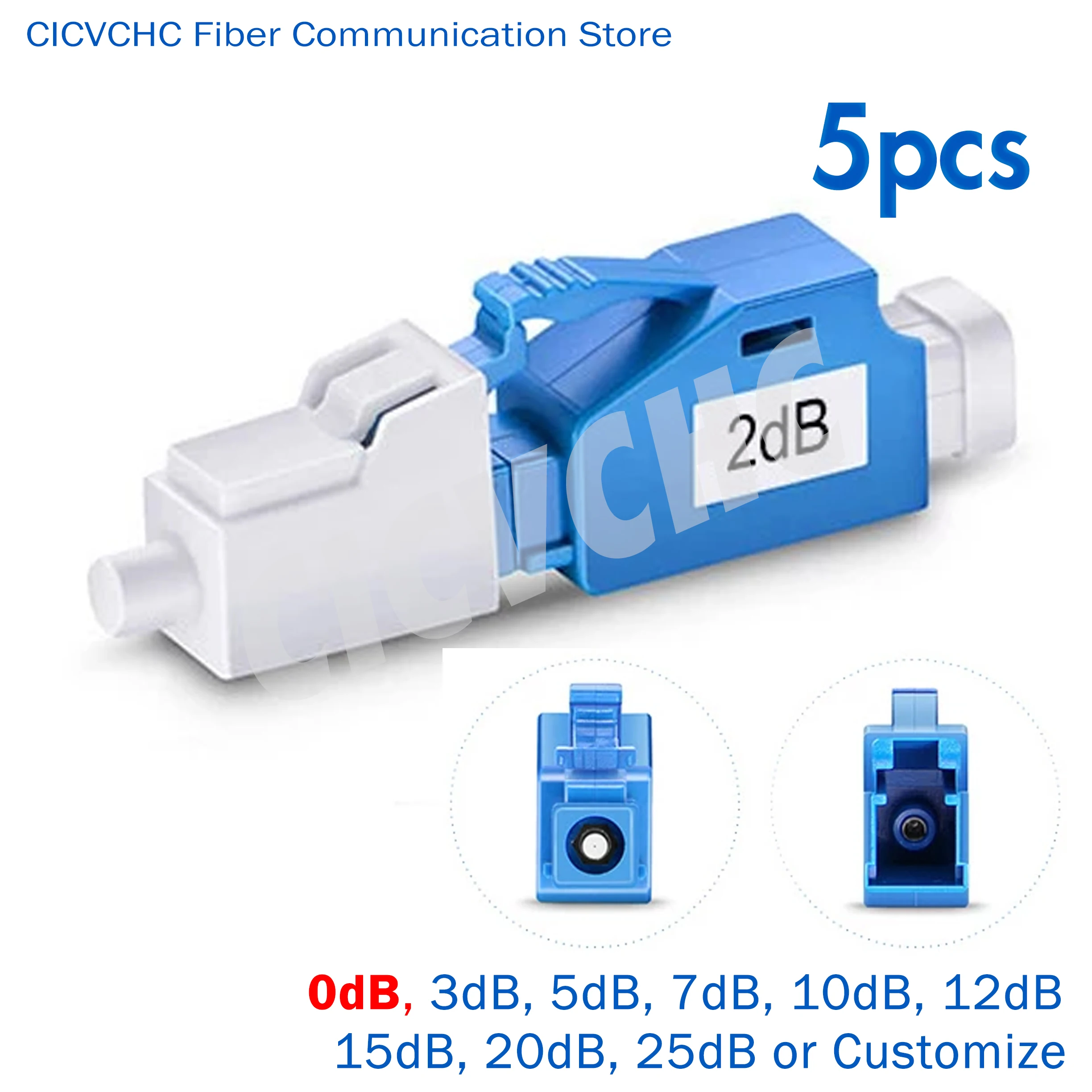 5pcs LC/UPC-LC/UPC Male to Female Attenuators (0, 1 to 25dB)/Plug-in type /Fiber Optical