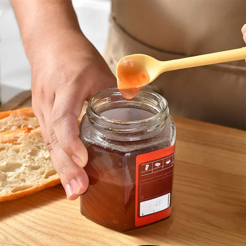 Mini Silicone Scraper Double Headed 2-in-1 Jam Jar Cosmetic Bottle Scraper Spoon Set for Kitchen Cooking Baking silicone spatula silicone scraper kitchen spatula silicone cookware