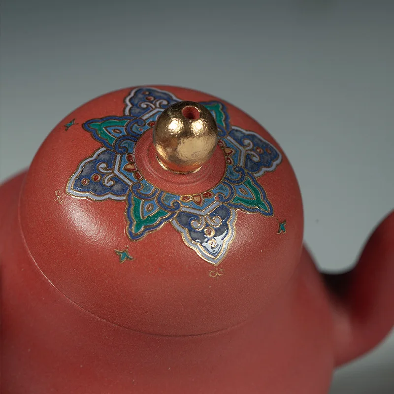 Chinese Style Raw ore powder mud Purple Clay Teapot, Creative Yixing Kung Fu Tea Set Household, Handmade, 200cc New, 1Pc