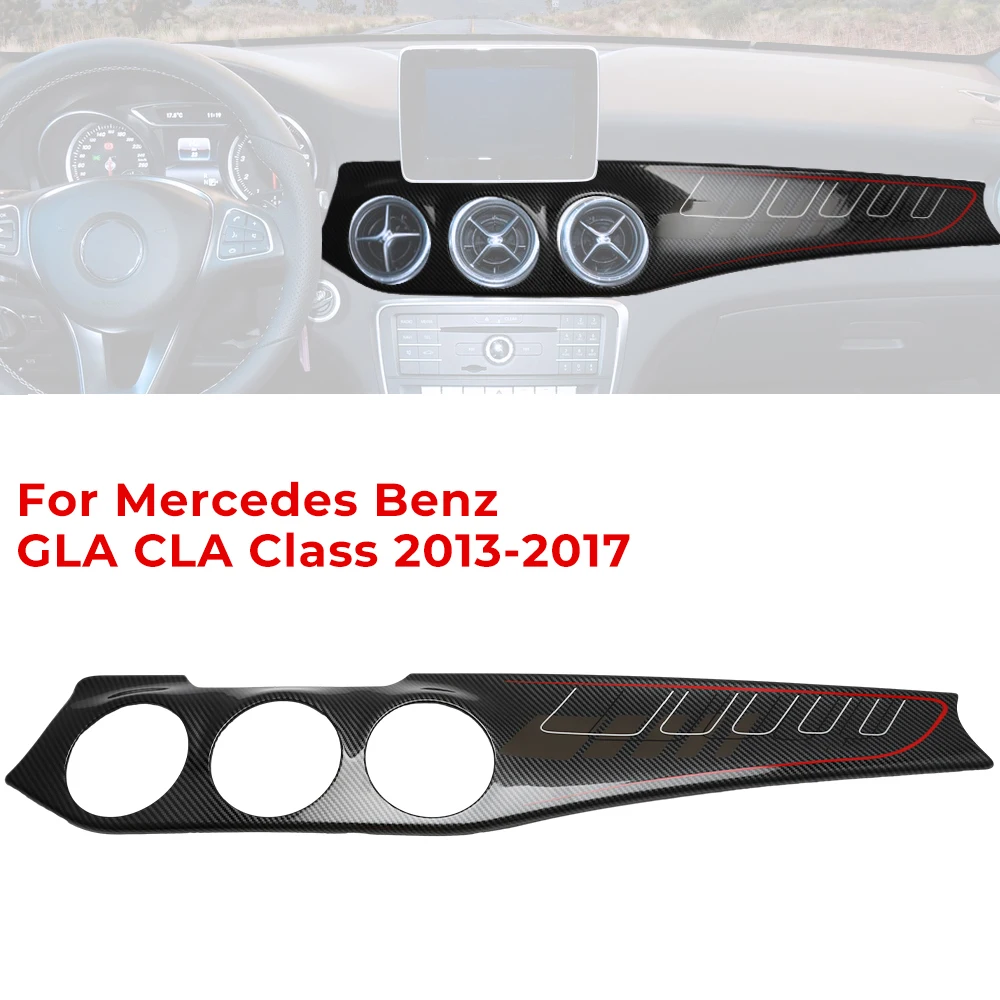 Carbon Faser Dashboard Center Konsole Klimaanlage Panel Dekoration Outlet Abdeckung Trim Für Mercedes Benz GLA CLA Klasse 2013-2017 – Detail 8