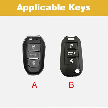 Custodia per chiave auto in Silicone in lega a 3 pulsanti per Peugeot 3008 208 308 508 408 2008 per Citroen C4 CACTUS C5 C3 C4L Protector - Custodia per chiave auto in Silicone in lega a 3 pulsanti per Peugeot 3008 208