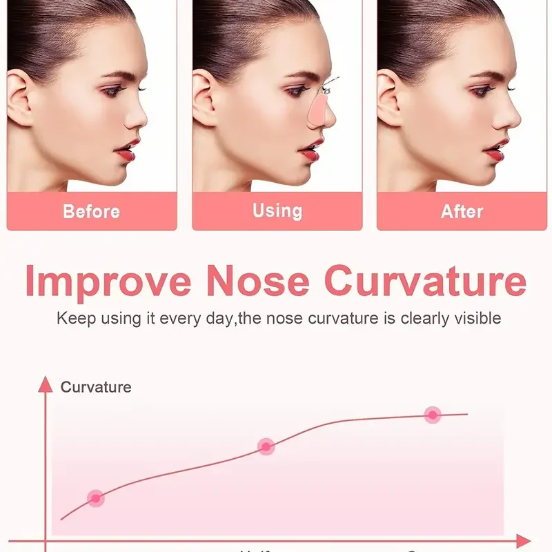 nose shaper clip pain free nose bridge straightener corrector beauty up lifting soft safety silicone tool for wide crooked nose women men details 6