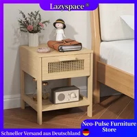 Приподнятый приставной столик из ротанга Lazyspace, тумбочка с открытой полкой ящика, мебель для гостиной, спальни, прикроватная тумбочка