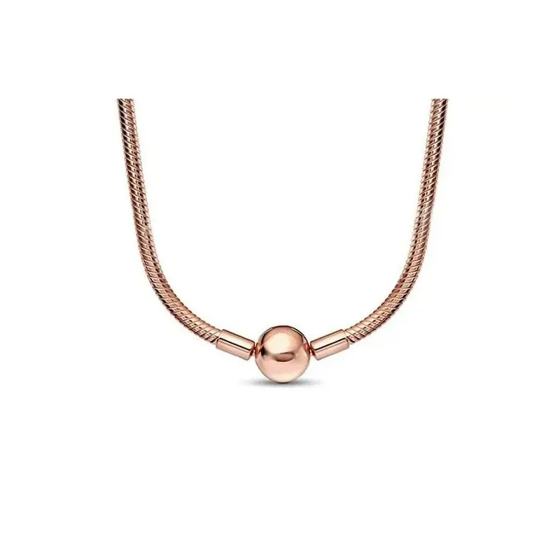 Light Luxury Women's Necklace Original Logo 925 Sterling Silver Moments Snake Necklace Eternal Symbol Necklace DIY Jewelry Gift