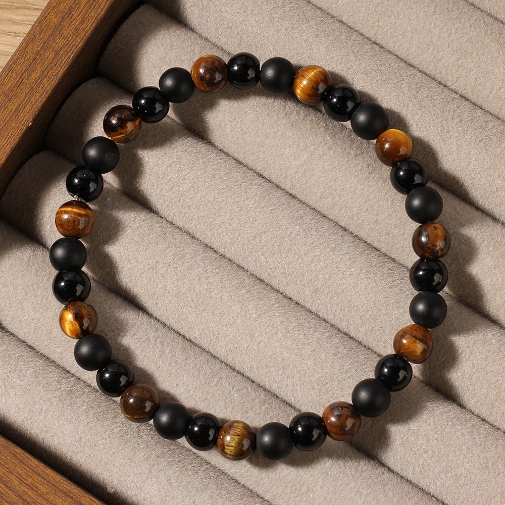 Magnetic Hematite Tiger Eye Obsidian Bracelet Men Women