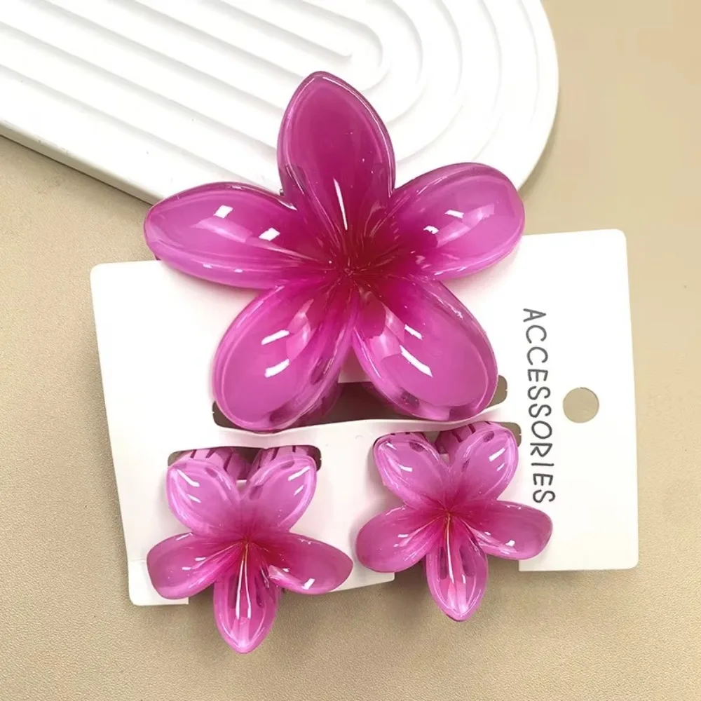 Acrylic Hawaiian Flower Hair Clips for Women
