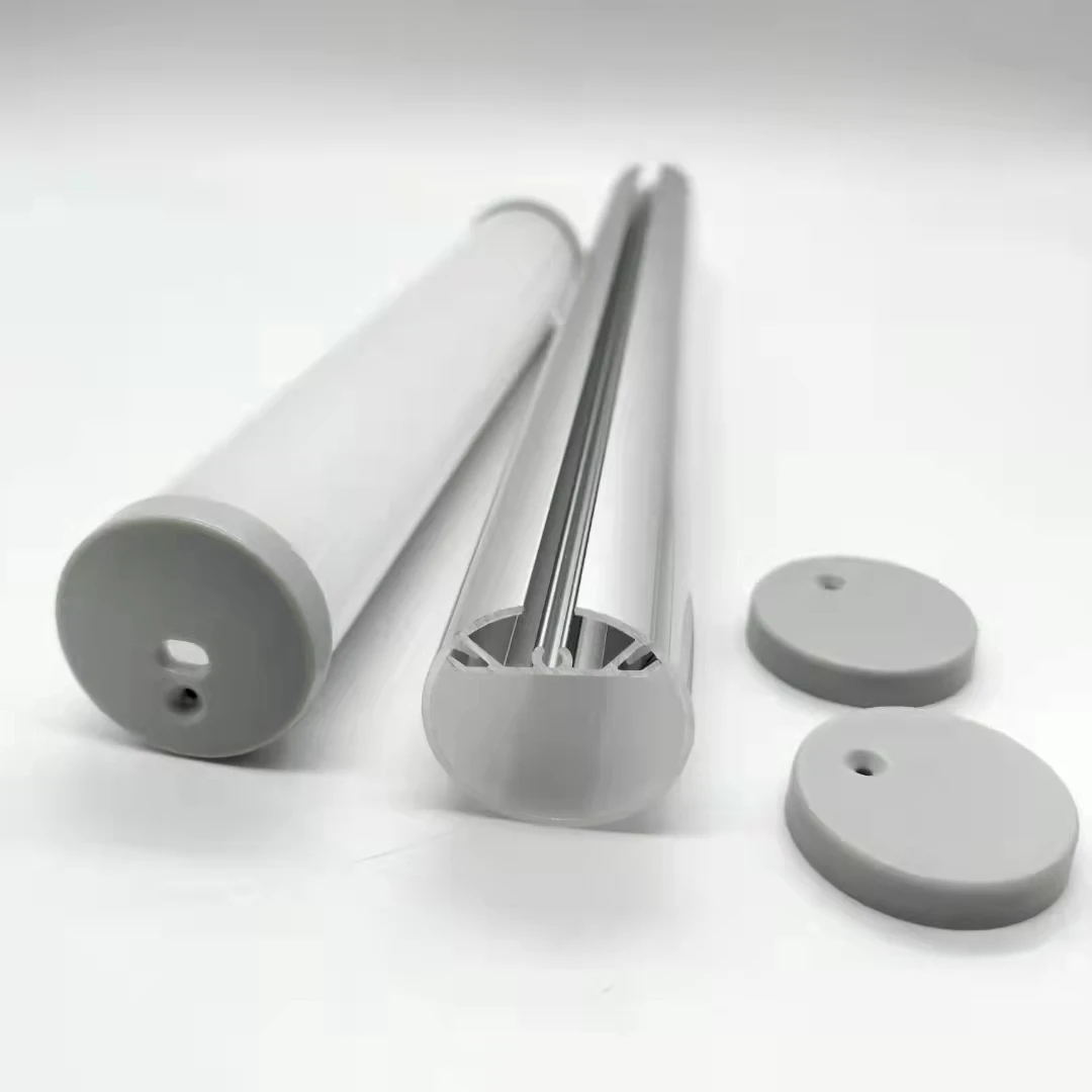 Aluminum Profile Led Riding On The Ground For Glass Shelf Flaches 30Mm Round Extrusion Aluminium Housing For Led Lighting