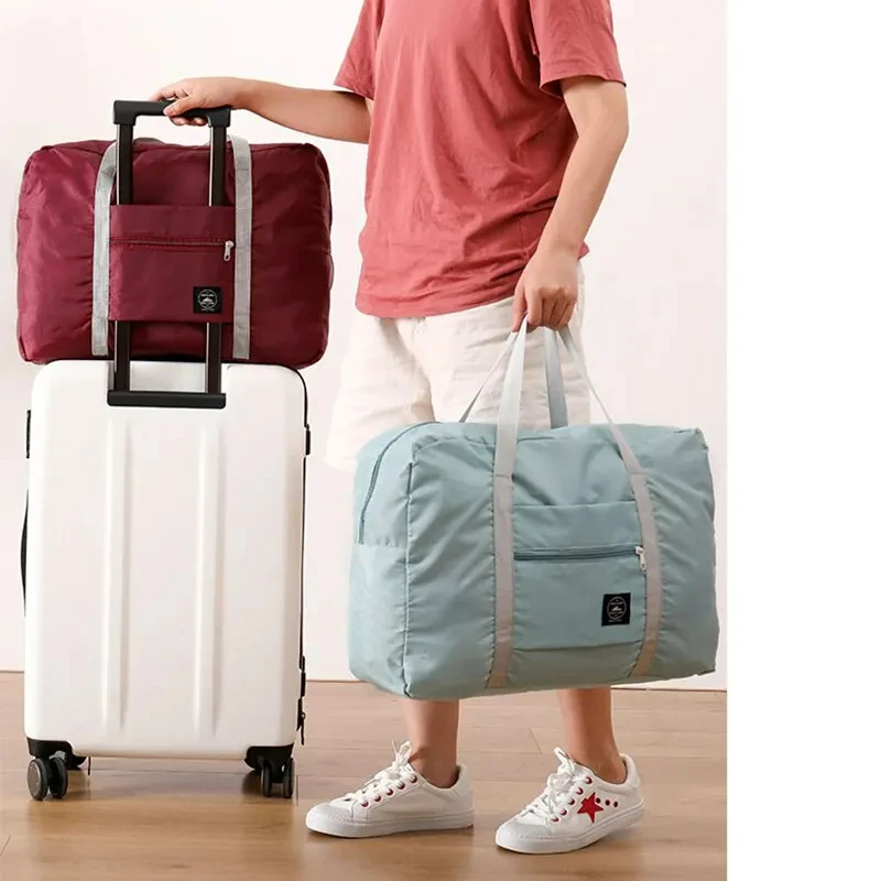 2 Pack Foldable Travel Duffel Bag for Airlines Carry on Bag Weekender Overnight Hospital Tote Bag Gym Duffel Bag Women Men 2