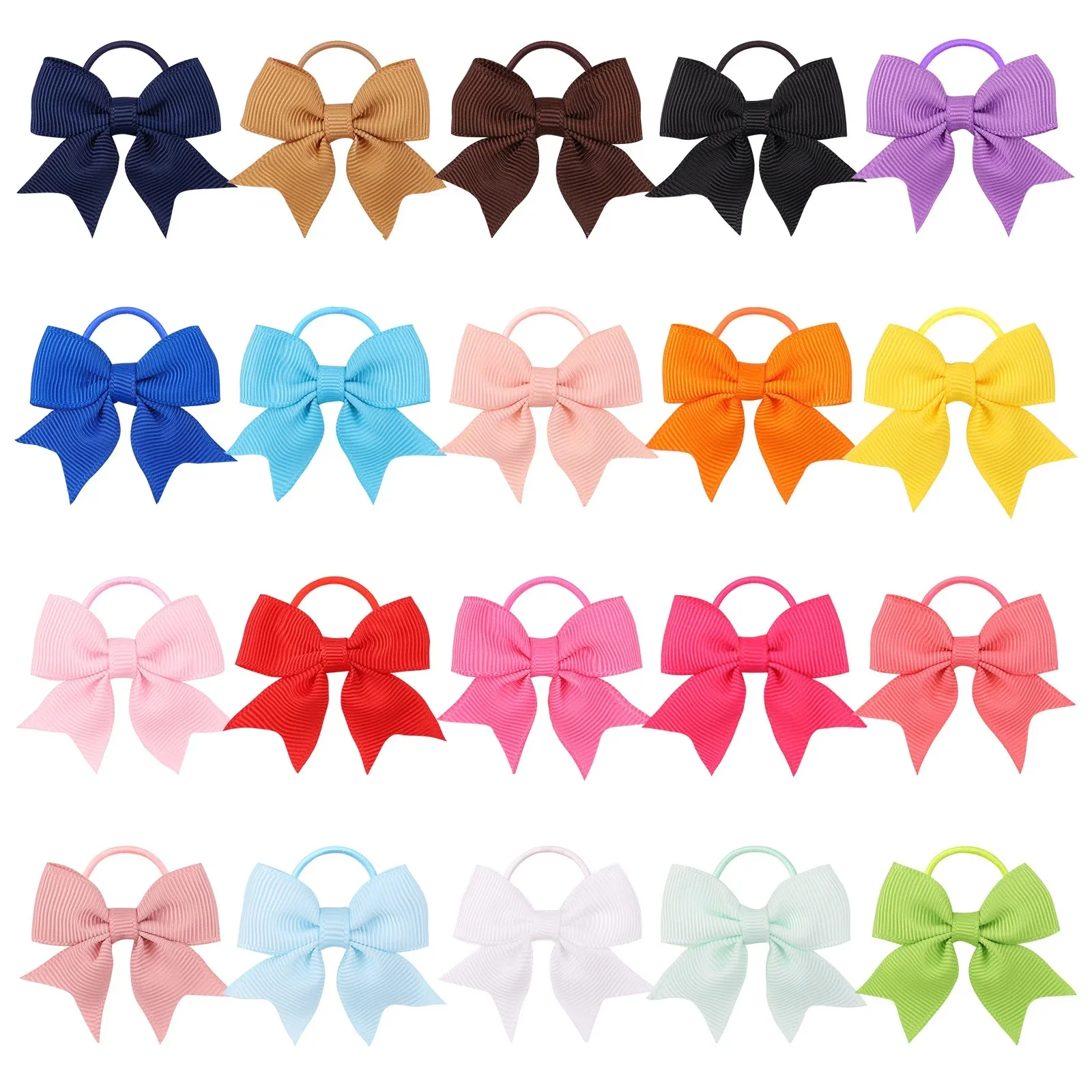 20Pieces Babies Tiny 2Inches  Hair Bows Rubber Bands Hair Ropes Ponytail Holders for Baby Girls Infant Kids Hair Accessory