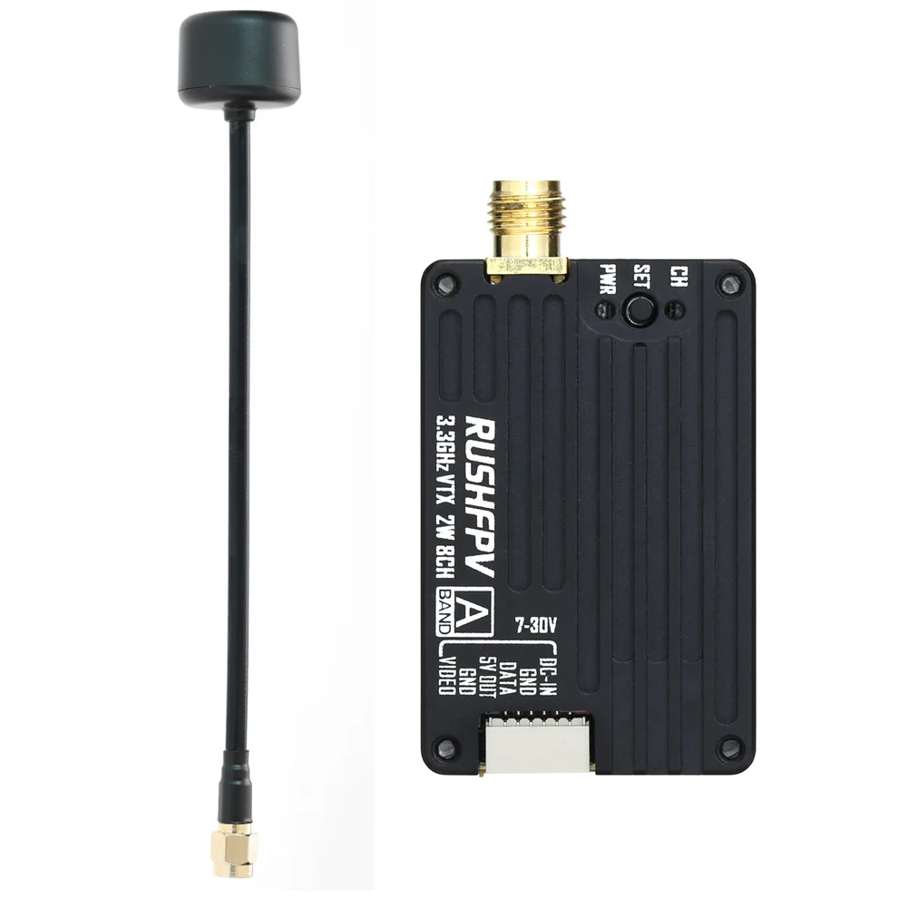 RUSHFPV 3.3G 2W VTX Module Émetteur DVR Antenne Drone FPV Longue Portée