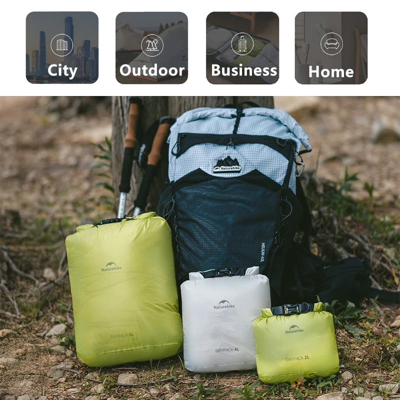 Naturehike waterproof dry bag 2L 4L 8L nylon camping trekking swimming rafting kayaking bag