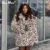 Exclusive Long Brown Leopard Fox Fur Coat Women Winter  New Luxury Hot Brand Fashion Girls Faux Fur Jacket Overcoat