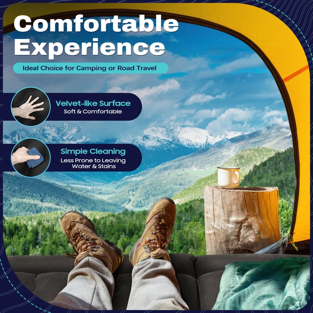 Universal Inflatable Car Air Mattress with Pump – Foldable Back Seat & Trunk Bed for Camping, Travel & Road Trips 3