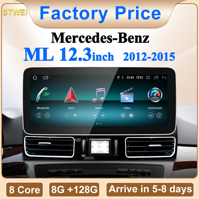 12.3inch Android13 Wireless CarPlay AUTO For Mercedes Benz M Class W166 ML250 350 Car Video Players GPS Multimedia Screen car multimedia player wireless carplay