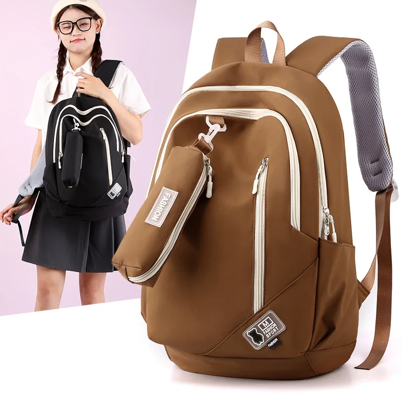 

Stylish Backpack Large Capacity Junior High School Student Schoolbag Nylon Lightweight Casual Bags Men&Women's Mochila Knapsack