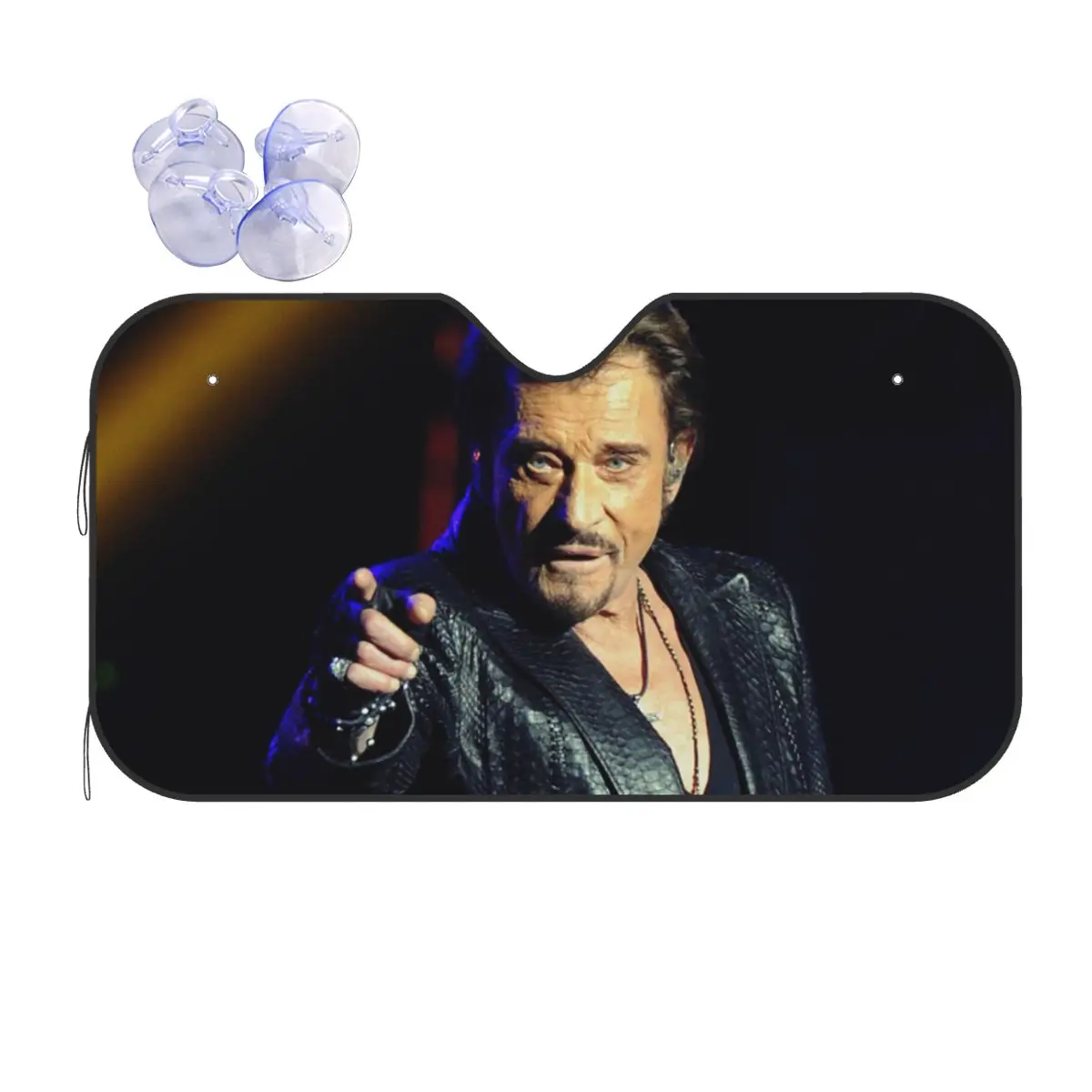 

Johnny Hallyday Rock Star Windshield Sunshade Singer Foldable Cover Front Block Window 70x130cm Car Window Windscreen Cover