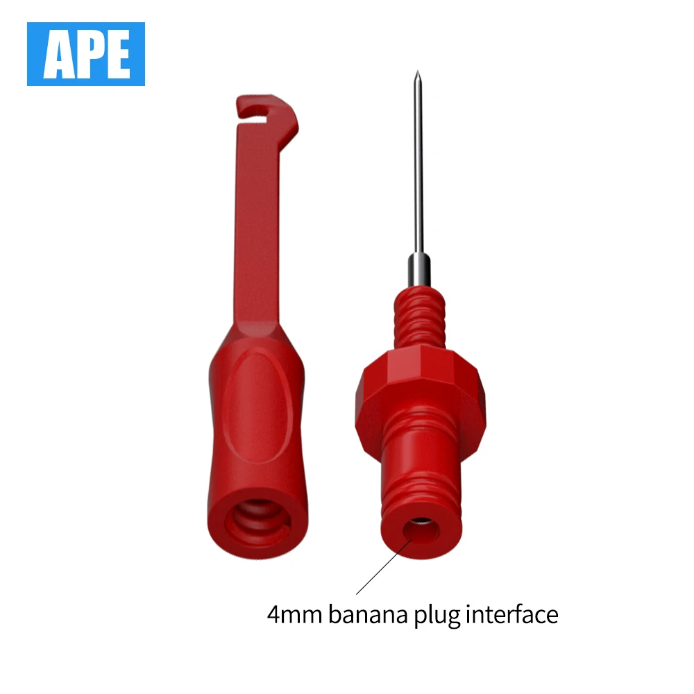 2pcs Multimeter Test Stick Safety Non-Destructive Wire-Piercing Probes 4MM Jack Puncture Test Hook Tool test probes multimeter pen test leads