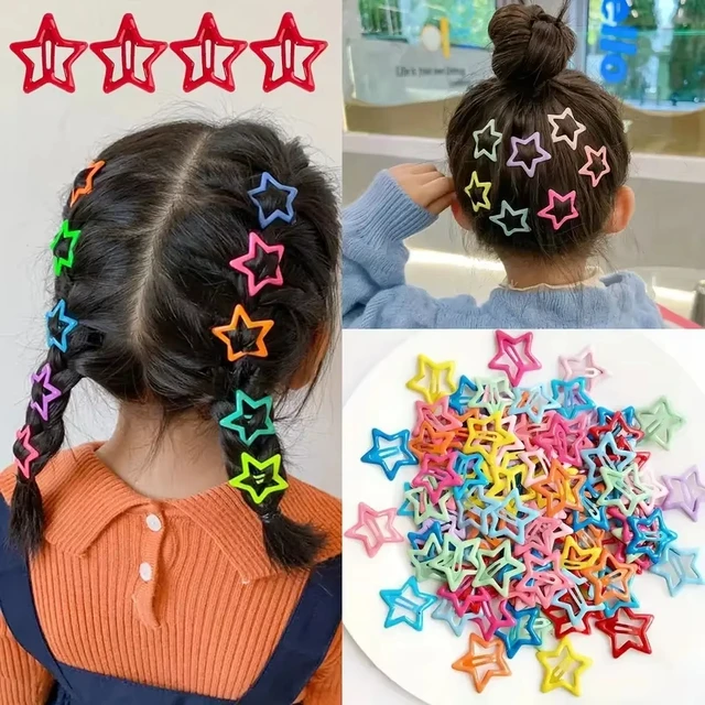 20 pinces à cheveux étoiles colorées, adorables décorations capillaires pour filles et enfants, jolies barrettes et accessoires de coiffure 1