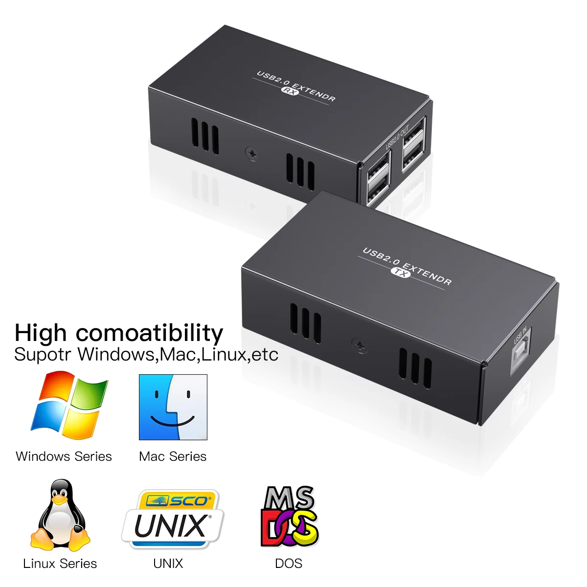 USB extender RJ45 with power supply Active USB extension cord 50M USB 2.0 Over C
