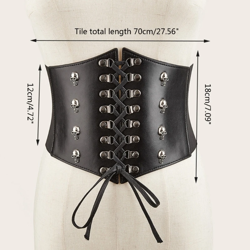 허리 코르셋 미니 해골 탄성 코르셋 섹시한 뷔스티에 란제리, 소녀용