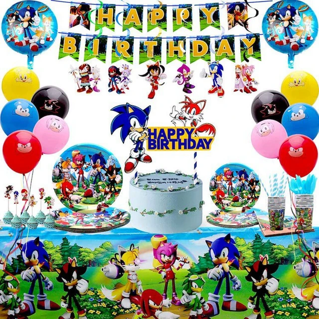 New Cartoon Sonic Party Supplies Boys Birthday Party Disposable Tableware  Set Paper Plate Cup Napkins Baby Shower Decorations - AliExpress