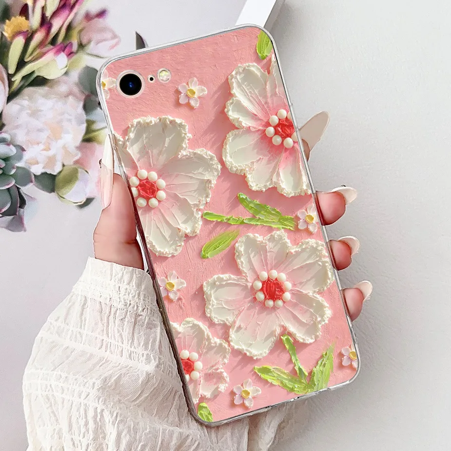 Cute Cat Painted Clear Silicone Soft Slim Phone Case